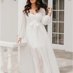 Le rose new pearl bridal robe xs with slip